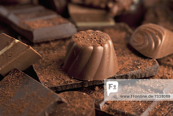 Detail eines Schokoladenstapels