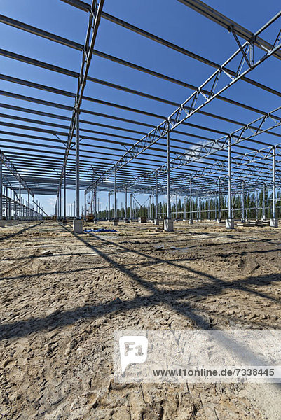 Shadows cast under construction frame roof beams