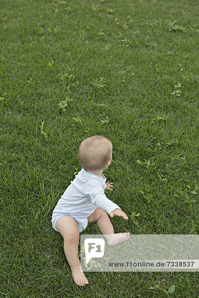 Baby auf dem Rasen
