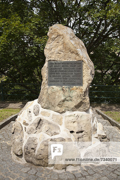 Goethe-Gedenkstein erinnert an den Luxemburg-Aufenthalt Goethes 1792, Stadt Luxemburg, Luxemburg, Europa, ÖffentlicherGrund