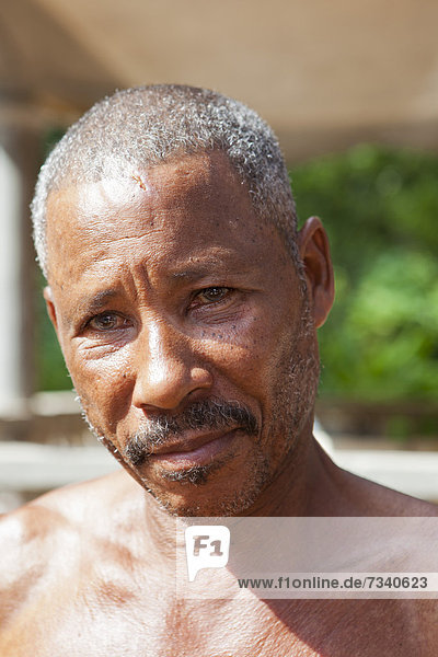 Obstverkäufer  Portrait  Kreole  Mahe  Seychellen  Afrika  Indischer Ozean