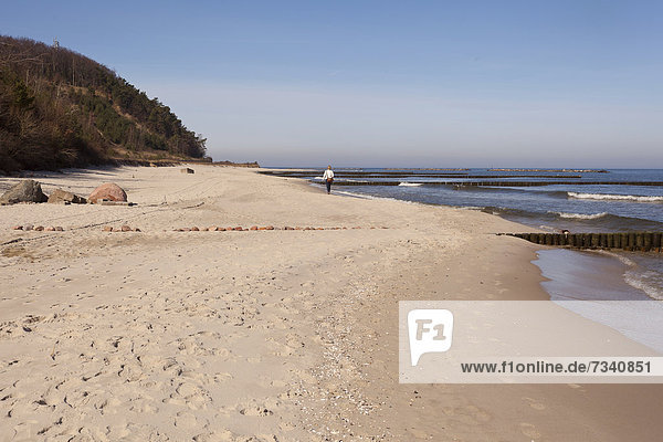 Beach with cliffs in Koserow  Usedom Island  Mecklenburg-Western Pomerania  Germany  Europe