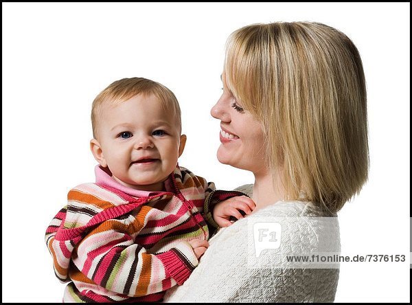Frau halten Mädchen Baby