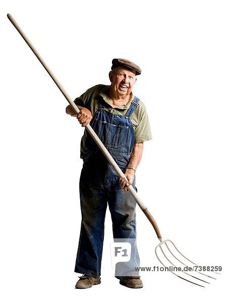 halten Bauer Mistgabel