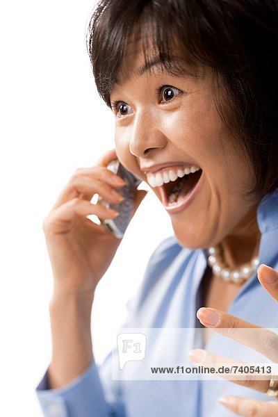 Handy Frau lachen
