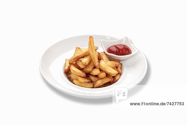 Pommes frites mit Ketchup