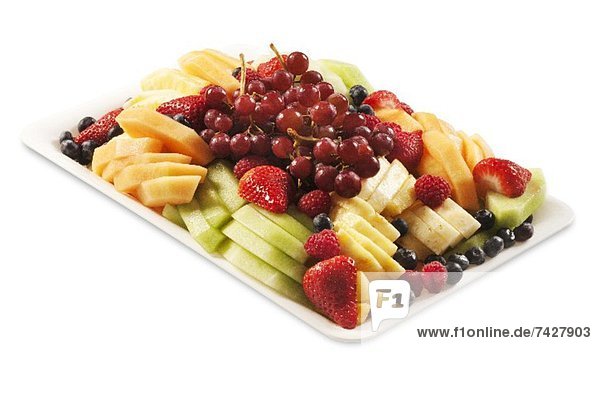 Fruit Platter on a White Background