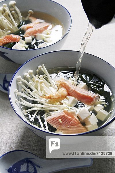 Lachs Misosuppe Japan Suppe