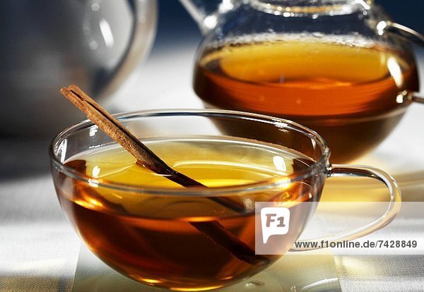 Herb tea with cinnamon and apricots