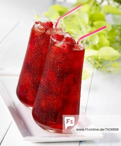 Two raspberry drinks