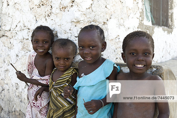 Four children  Bwejuu  Zanzibar  Tanzania  Africa