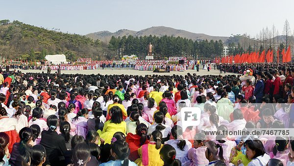 Fest  festlich  Demokratie  Jubiläum  Geburt  Korea  Präsident  April  Asien  Nordkorea