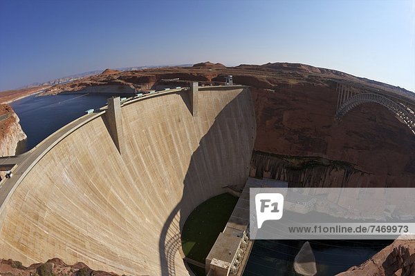 Glen Canyon Dam across the Colorado River Arizona United States of America North America
