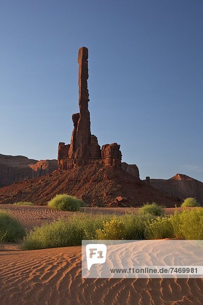 Totem Pole at dawn  Monument Valley Navajo Tribal Park  Utah  United States of America  North America