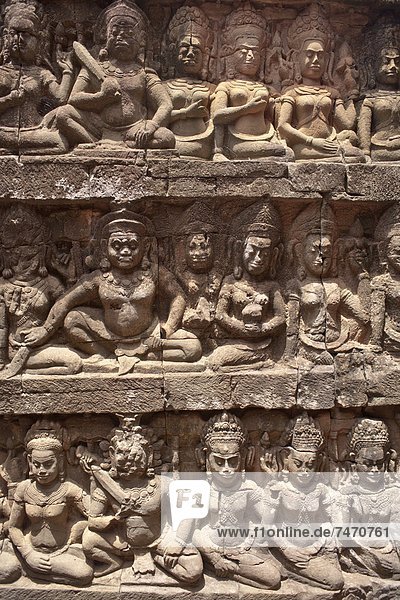 Stone carvings  Angkor Wat  UNESCO World Heritage Site  Siem Reap  Cambodia  Indochina  Southeast Asia  Asia