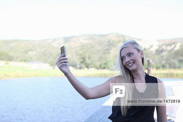 Woman taking picture of herself