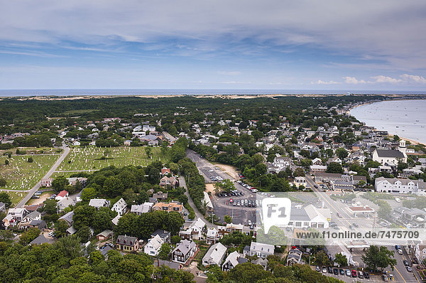 Overview of Town and Shoreline  Provincetown  Cape Cod  Massachusetts  USA