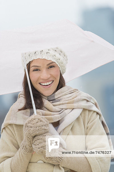 Portrait einer Frau with umbrella