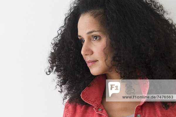 Portrait of woman with afro hair