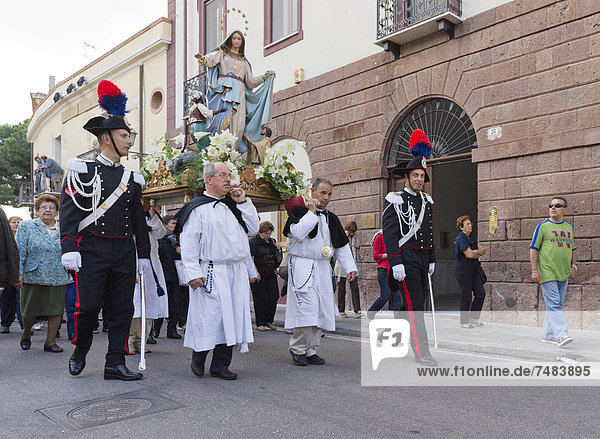 Prozession in Orsitano  Oristanese  Sardinien  Italien  Europa