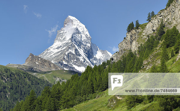 Gipfel des Matterhorns  Schweizer Alpen  Schweiz  Europa