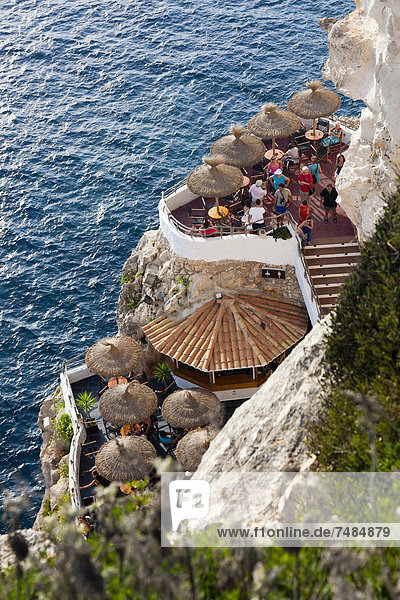 Tourist attraction  Cova d'en Xoroi  Cala en Porter  South Menorca  Menorca Island  Balearic Islands  Spain  Southern Europe