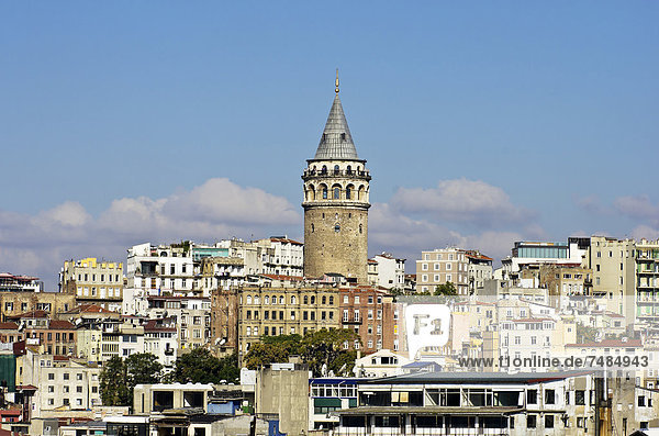View of the Galata Tower  Beyoglu district  Istanbul  Turkey  Middle East