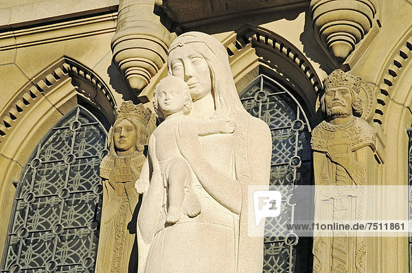 Madonna statue  Notre Dame Cathedral  Luxembourg  Europe  PublicGround