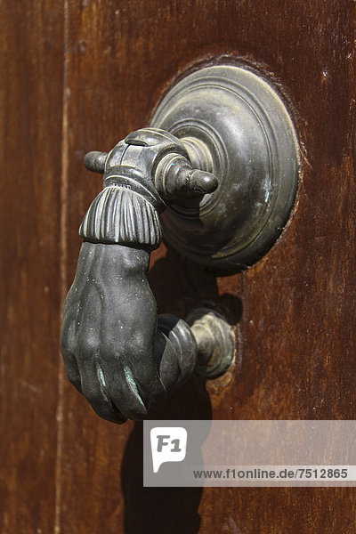 Doorknocker  historic town centre  Grasse  Cote d'Azur or French Riviera  France  Europe