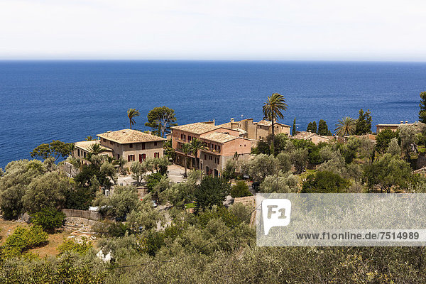 nahe Europa Herrenhaus Küste Mallorca Balearen Balearische Inseln Mittelmeer Spanien