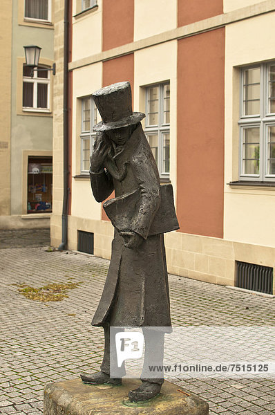 E.T.A. Hoffmann Statue  Bamberg  Oberfranken  Bayern  Deutschland  Europa