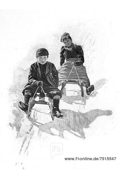 Sleigh Ride  an illustration from Moderne Kunst in Meisterholzschnitten  a yearbook from 1900