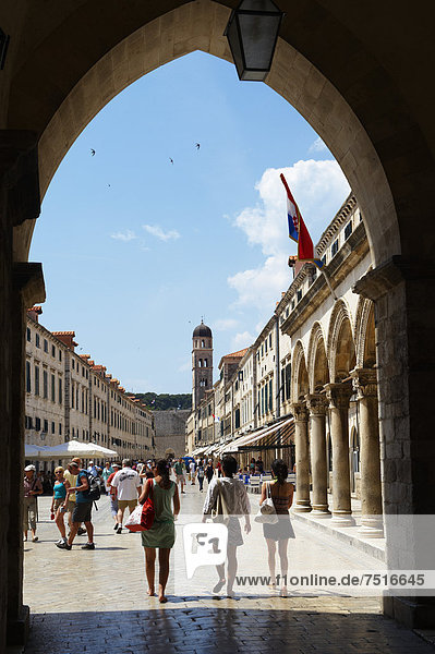 Europa sehen Straße Eingang blättern Glocke Kroatien Dubrovnik