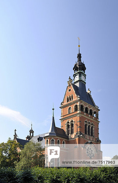 '''Rote Kirche''  Lutherkirche Radebeul-Ost  Sachsen  Deutschland  Europa'