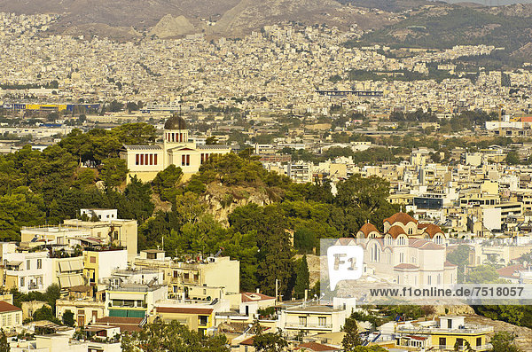 Athen Hauptstadt Europa Jachthafen Fokus auf den Vordergrund Fokus auf dem Vordergrund Ansicht Akropolis Griechenland Sternwarte alt