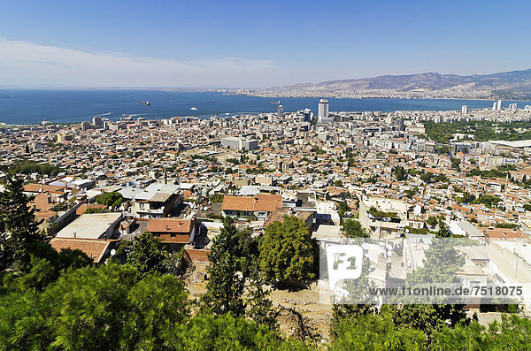 View over Izmir from Asensoer in the Konak district  Turkey  Asia