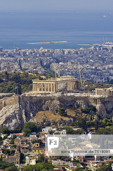 Athen Hauptstadt Europa Ansicht Berg Griechenland