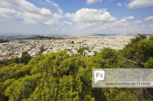 View of Athens as seen from Mount Lycabettus  Greece  Europe