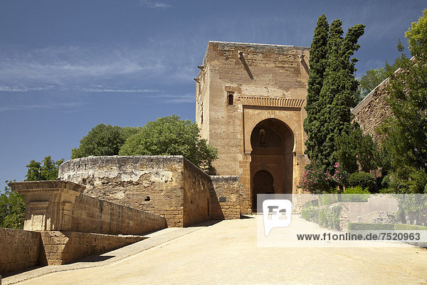 Eingangsportal zur Alhambra, UNESCO Welterbestätte, Granada, Andalusien, Spanien, Europa