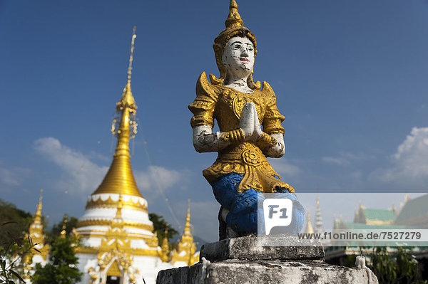 Pagoda or Chedi Temple of Wat Jong Klang or Chong Klang Mae Hong Son Northern Thailand Thailand Asia