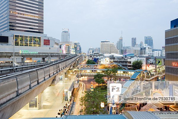 View of Bangkok with Skytrain  Thailand