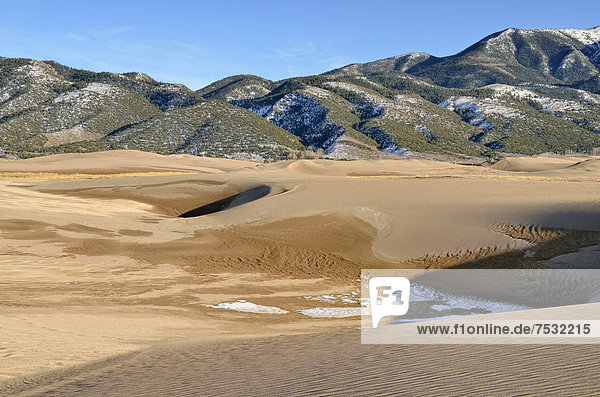 Great Sand Dunes National Park mit Sangre de Christo Mountains  Mosca  Colorado  USA
