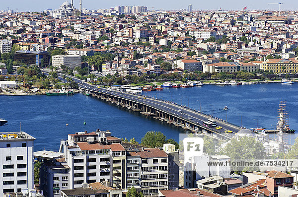 Brücke Ansicht Bosporus Istanbul Türkei