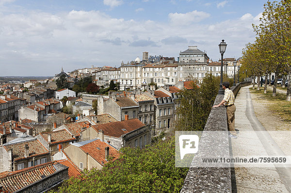 Historic town centre as seen from the fortifications  AngoulÍme  Charente  Poitou-Charentes  France  Europe