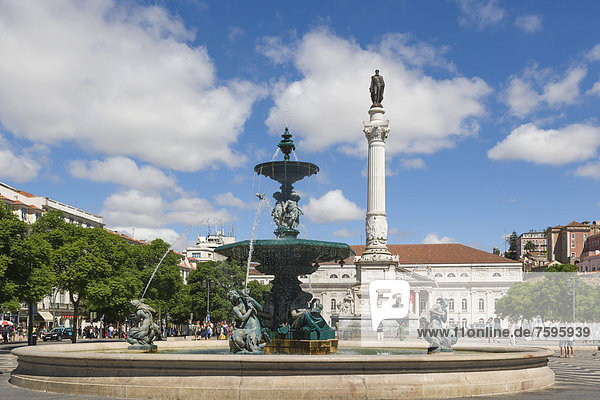 Lissabon Hauptstadt Europa Rossio Praça de D. Pedro IV Portugal