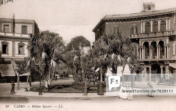 Postcard around 1900: Midan Square  Cairo  Egypt