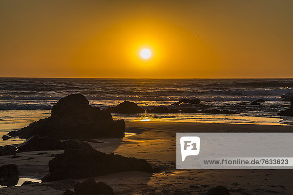 Sonnenuntergang  Praia do Amado  Carrapateira  Algarve  Westküste  Portugal  Atlantik  Europa