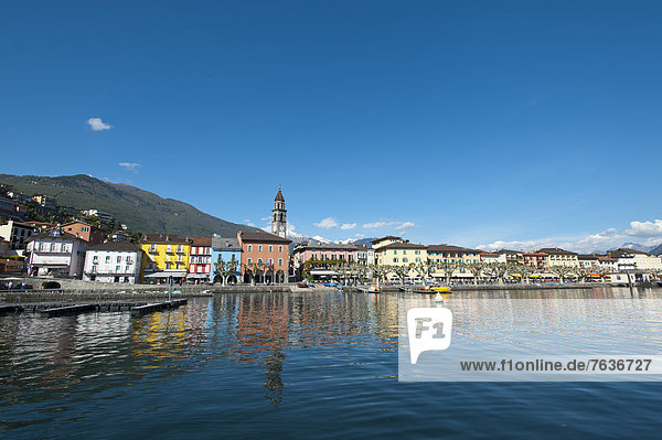 Hafen Europa Wohnhaus Gebäude See Lago Maggiore Ascona Schweiz