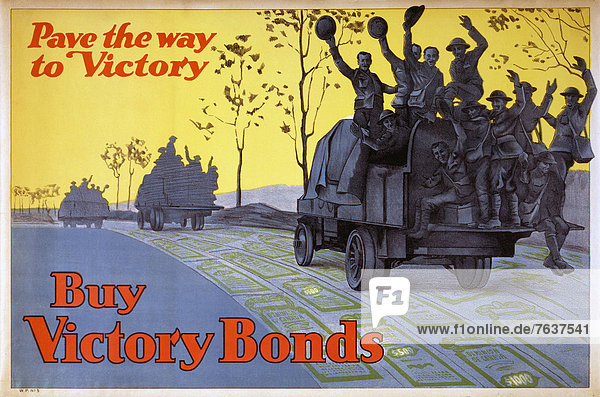 First World War  WWI  World War I  world war  war  Europe  propaganda  poster  Canada  Canadian  propaganda poster  soldier  military  army  truck  war loan  war bond  bond  loan  borrowing  Buy war Bonds  victory  1918