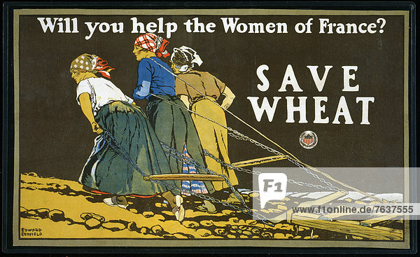First World War  WWI  World War I  world war  war  Europe  propaganda  poster  USA  American  propaganda poster  women  plow  food  groceries  eat  help  assist  1918